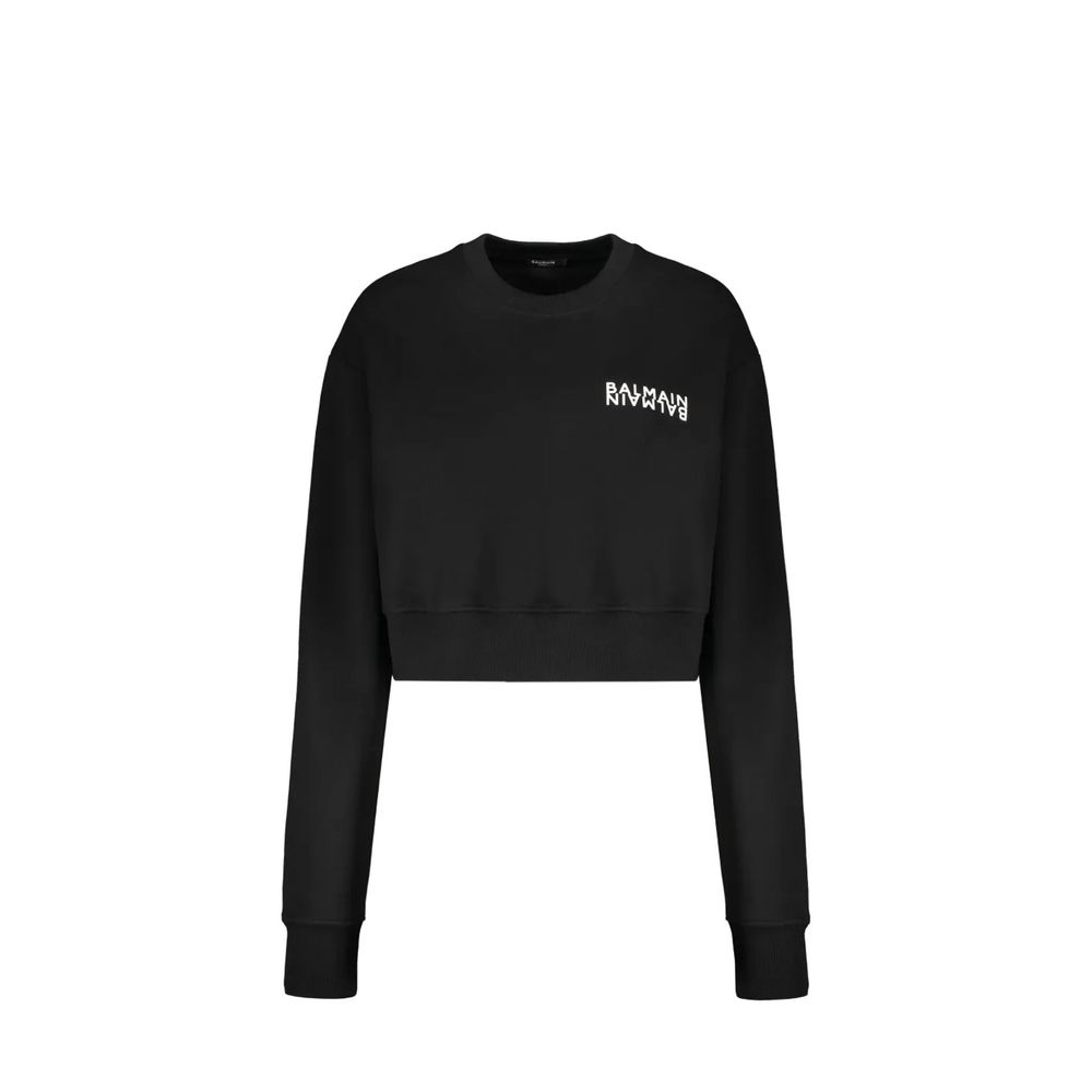 Logo-Print Cotton Sweatshirt — Black