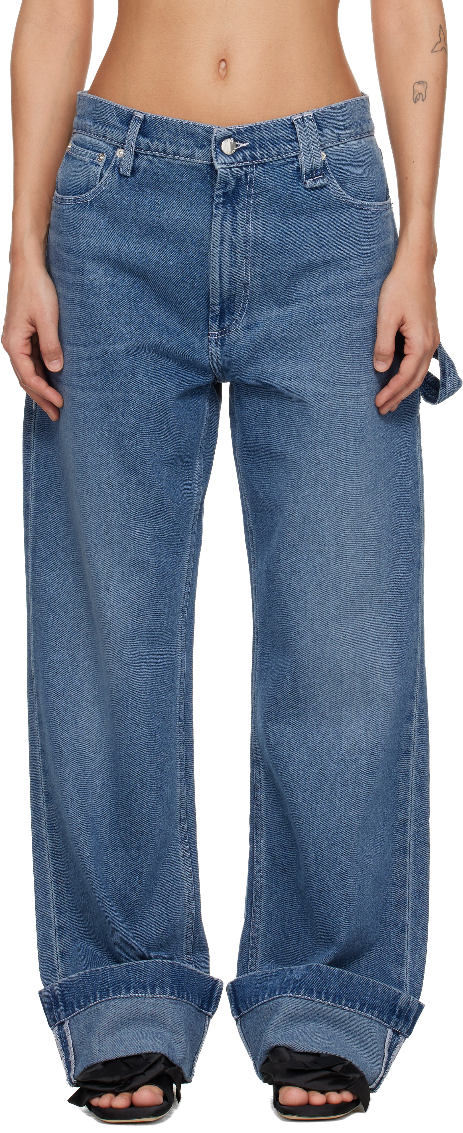 Blue Straight Leg Jeans