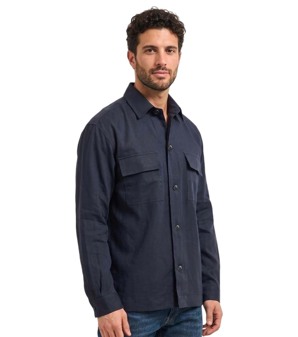Navy Blue Solid Shirts