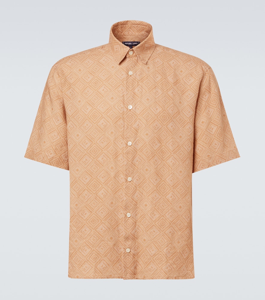 Castro printed linen bowling shirt