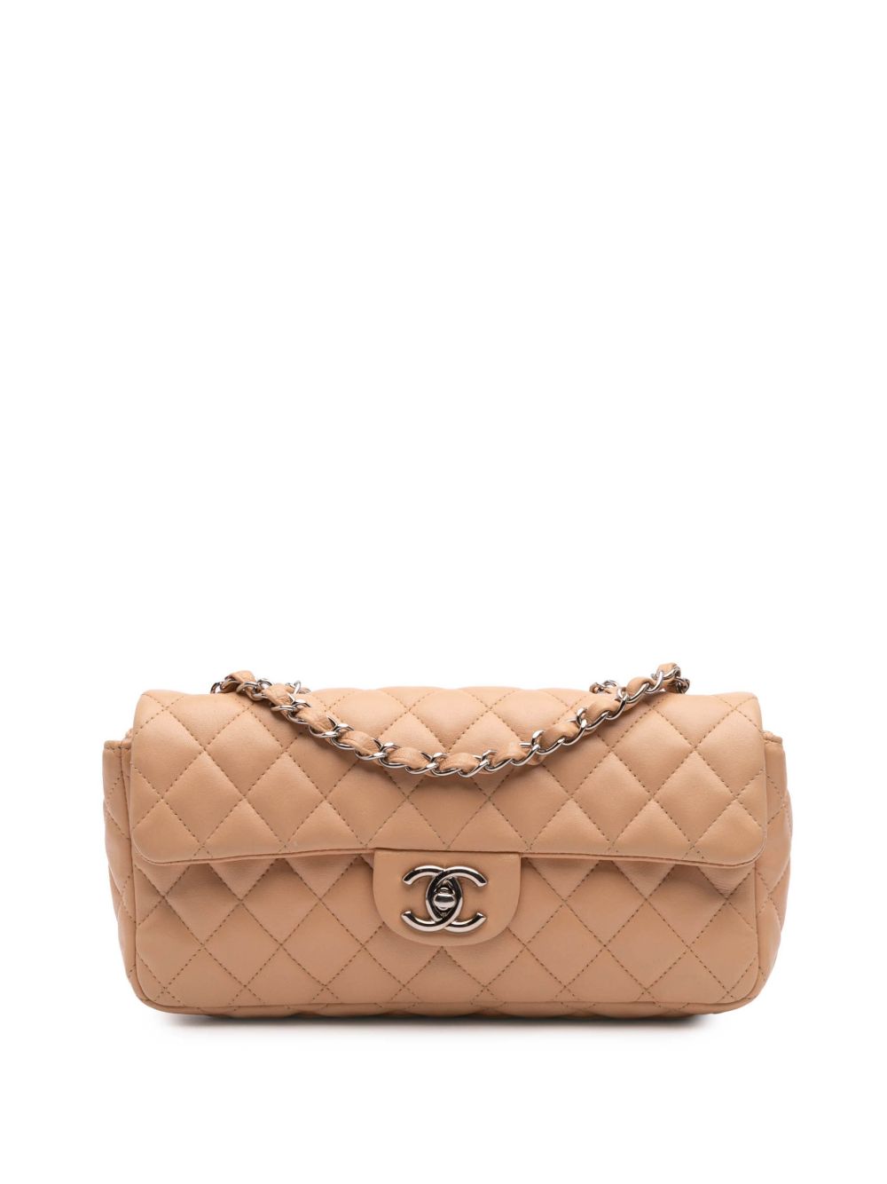 CHANEL Pre-Owned 2008-2009 Classic Lambskin East West Single Flap shoulder bag - Brown