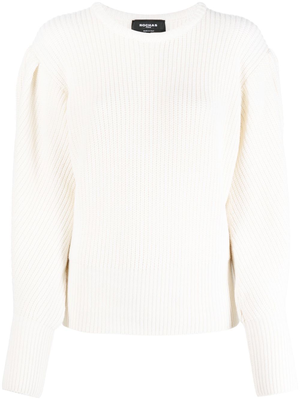 Chunky ribbed-knit jumper - Neutrals