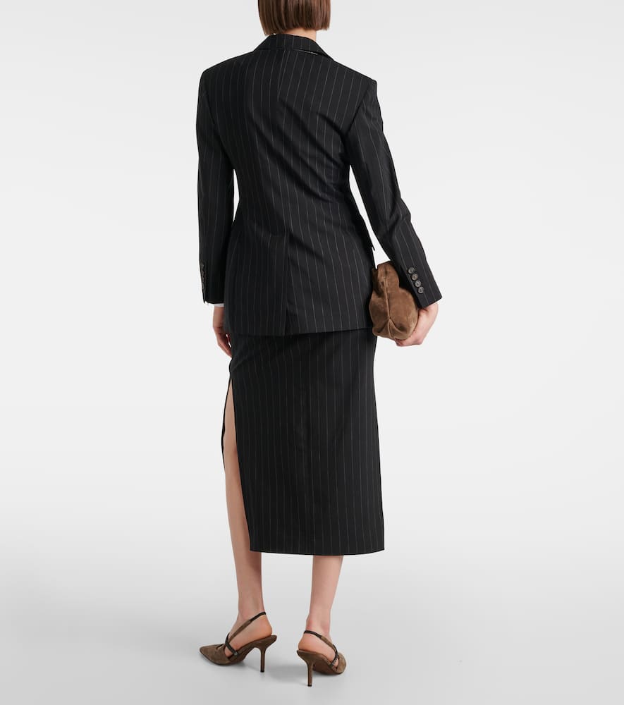 Pinstripe wool and cotton blazer