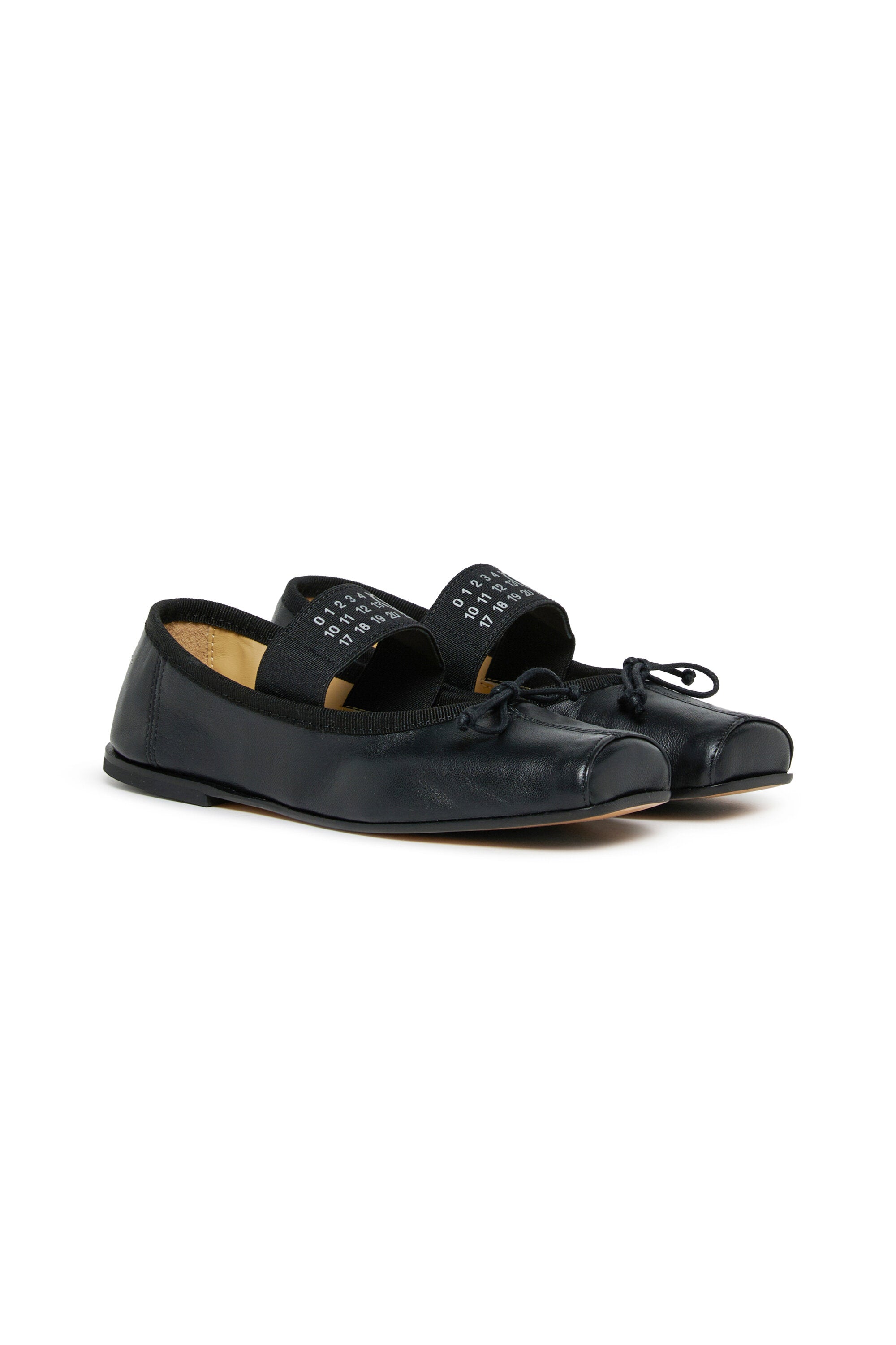For Kids - Ballerine classiche in pelle con Numeric logo - Nero