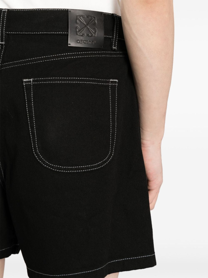 Black Cotton Short With Logo
