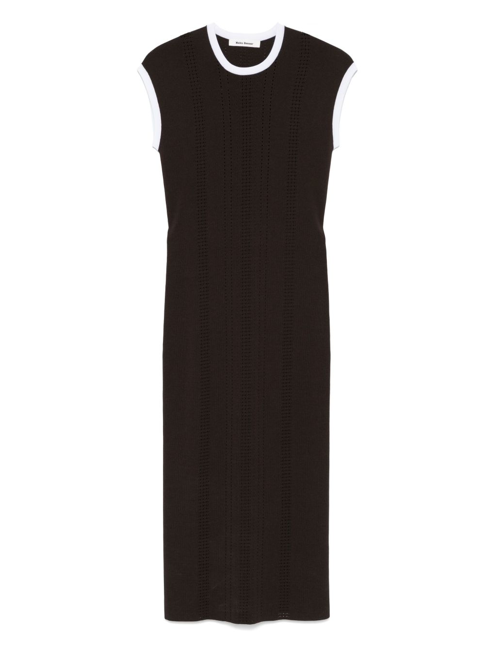 Wales Bonner Rhyme Knit midi dress - Brown