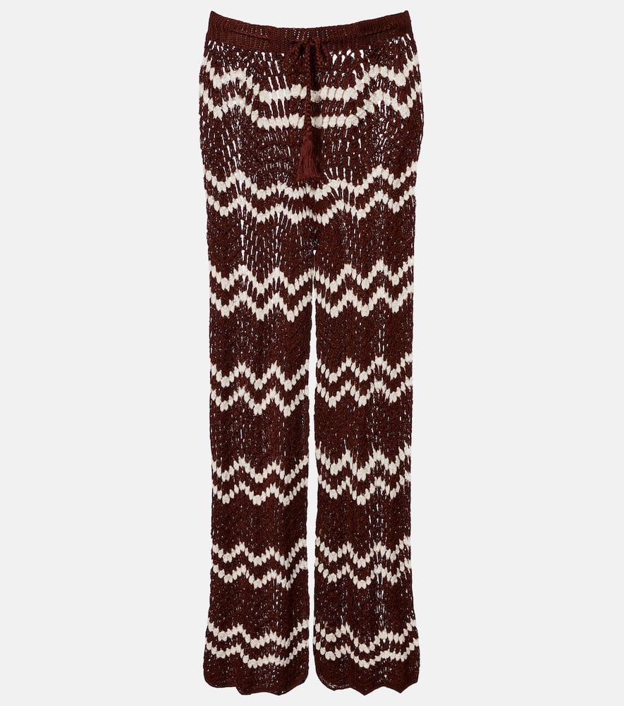 Crochet cotton straight pants