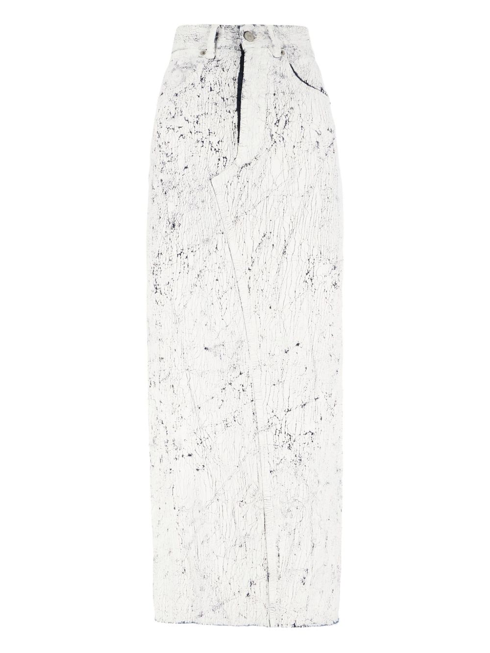 MM6 Maison Margiela coated-finish midi skirt - White