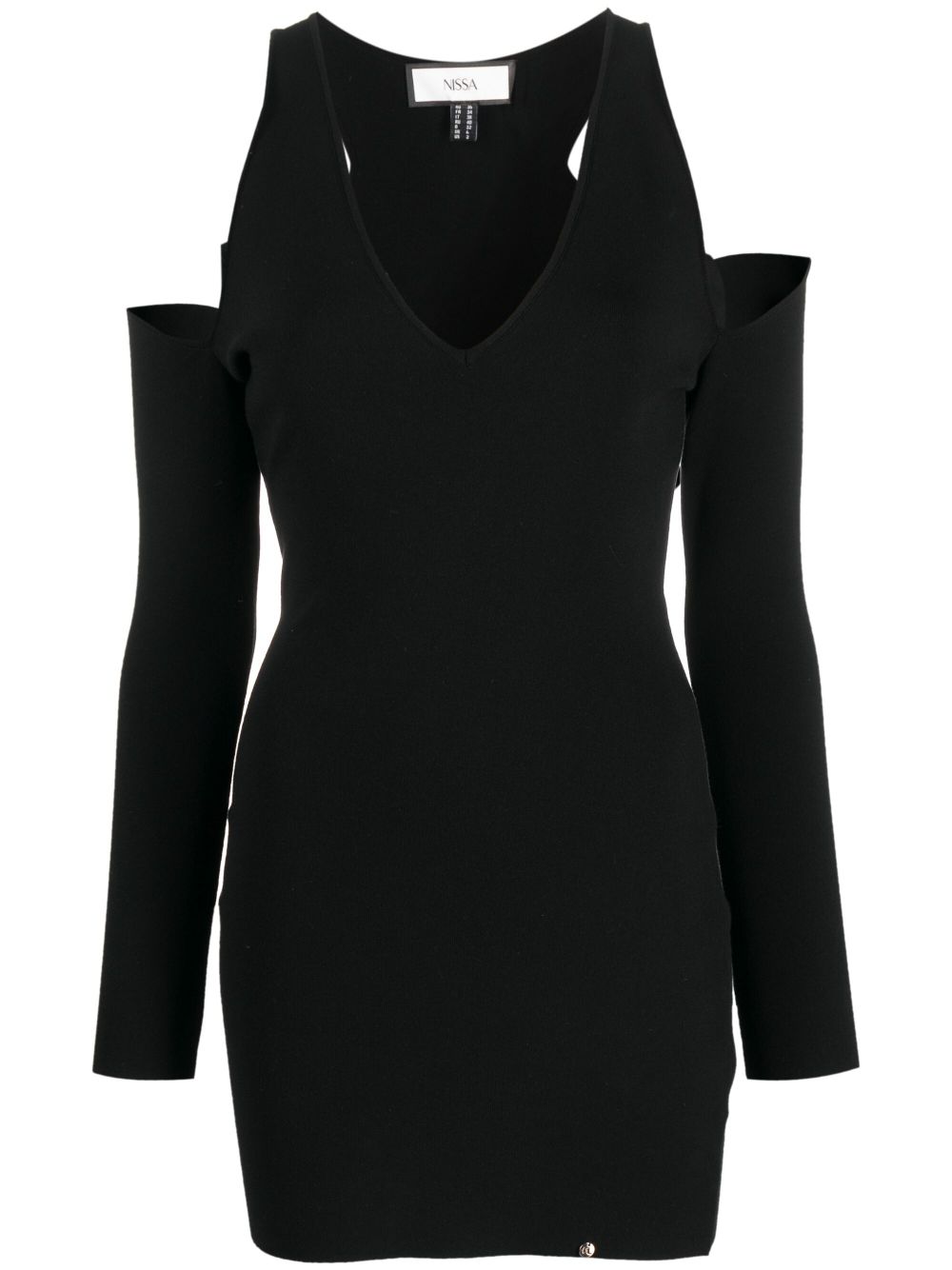 Cold-shoulder mini dress - Black