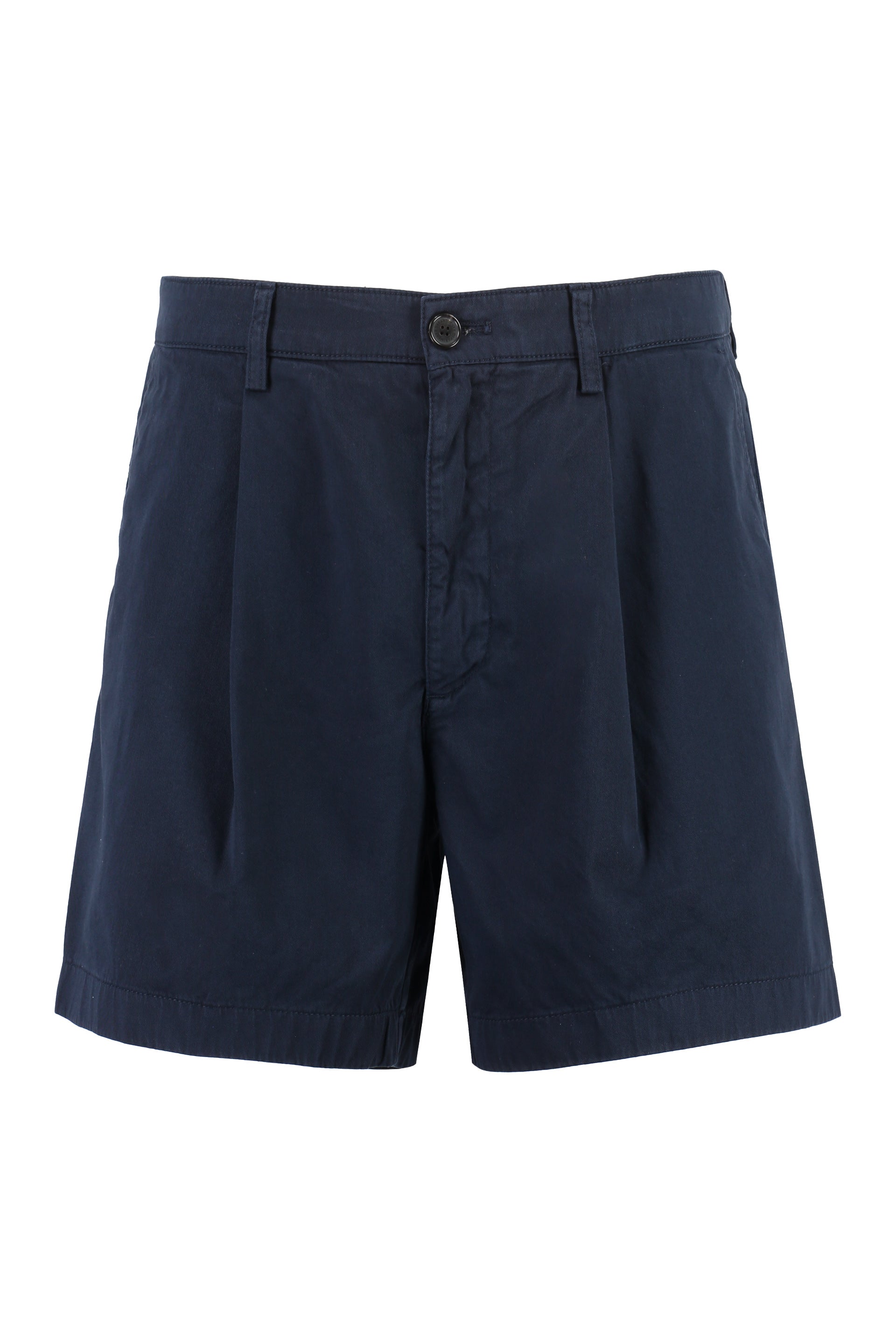 Cotton Bermuda Shorts — Navy