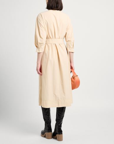 Woman Midi dress Beige Size 6 Cotton