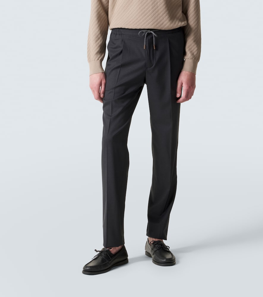 Virgin wool tapered pants