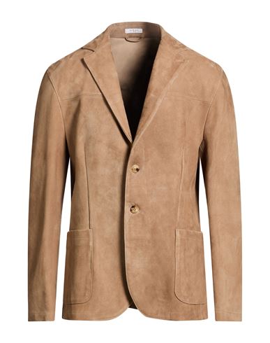 Man Blazer Camel Size M Leather
