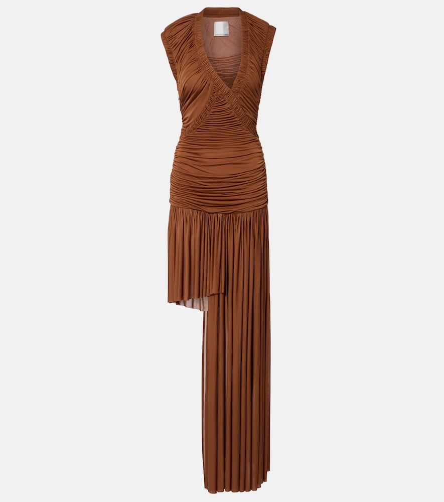 Theron draped ruched gown