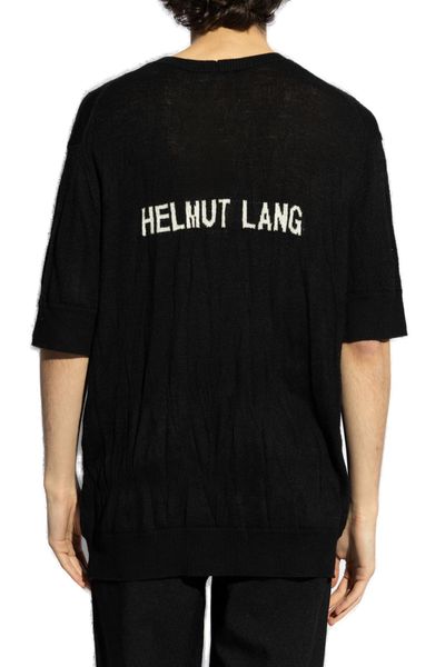 Helmut Lang Crushed Logo Intarsia Knitted T-Shirt