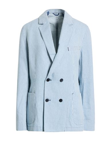 Officine Générale Man Blazer Azure Size 36 Cotton, Hemp