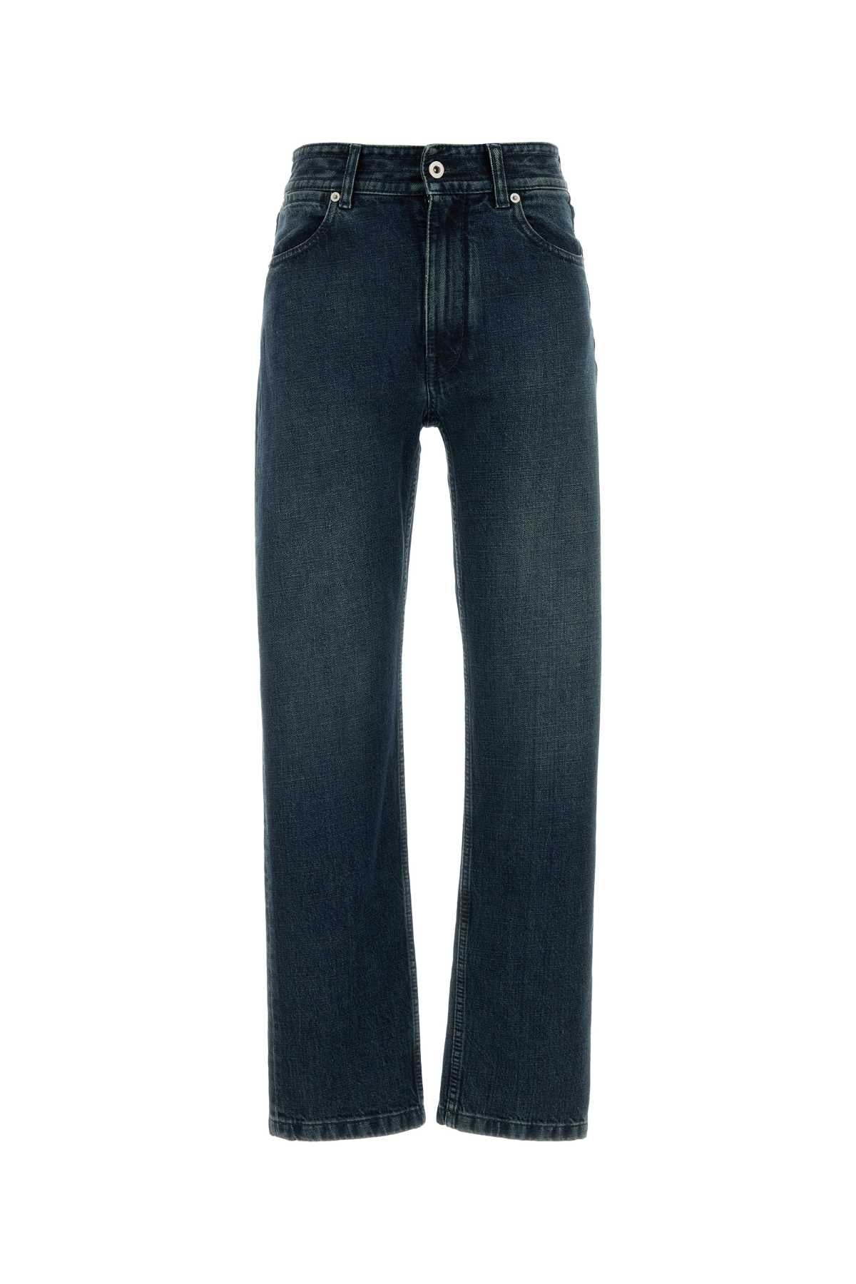High-Waist Denim Jeans — Navy