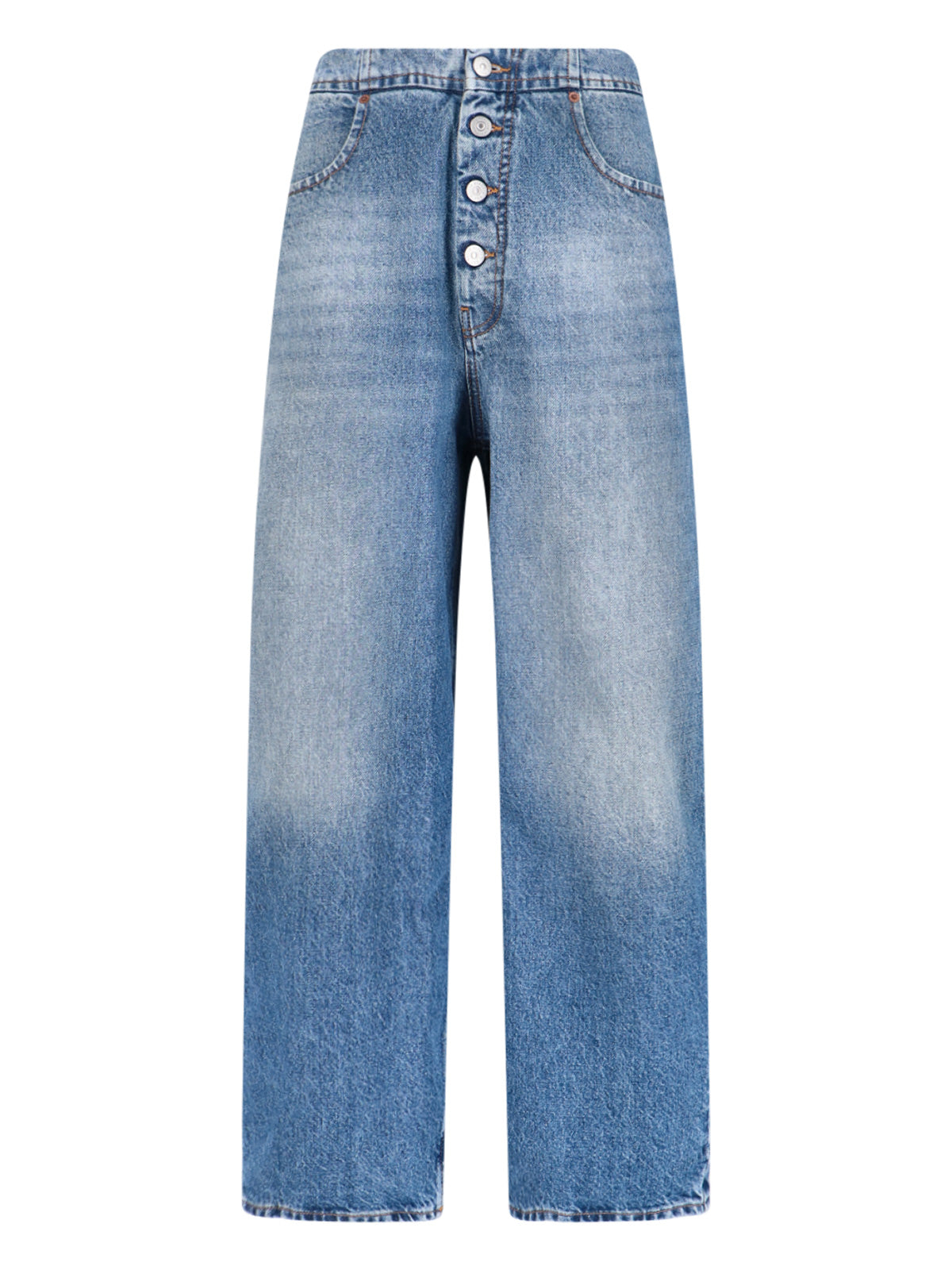 MM6-Style Cotton Denim Jeans with Contrast Pocket Lining