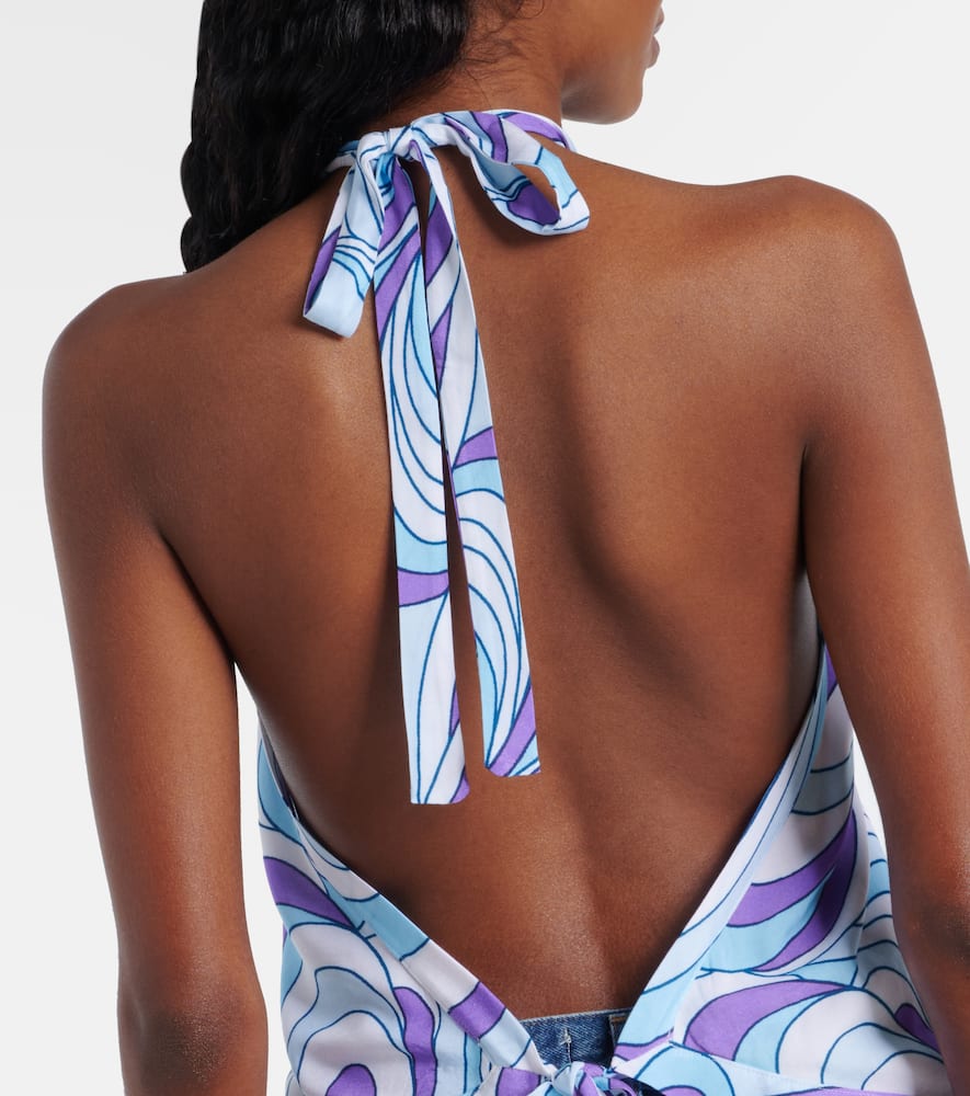 Raya printed halterneck top
