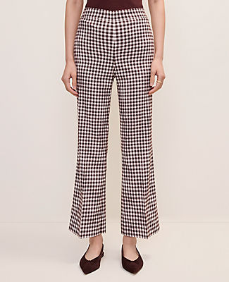Ann Taylor The Gingham Side Zip Flare Pant — Curvy Fit
