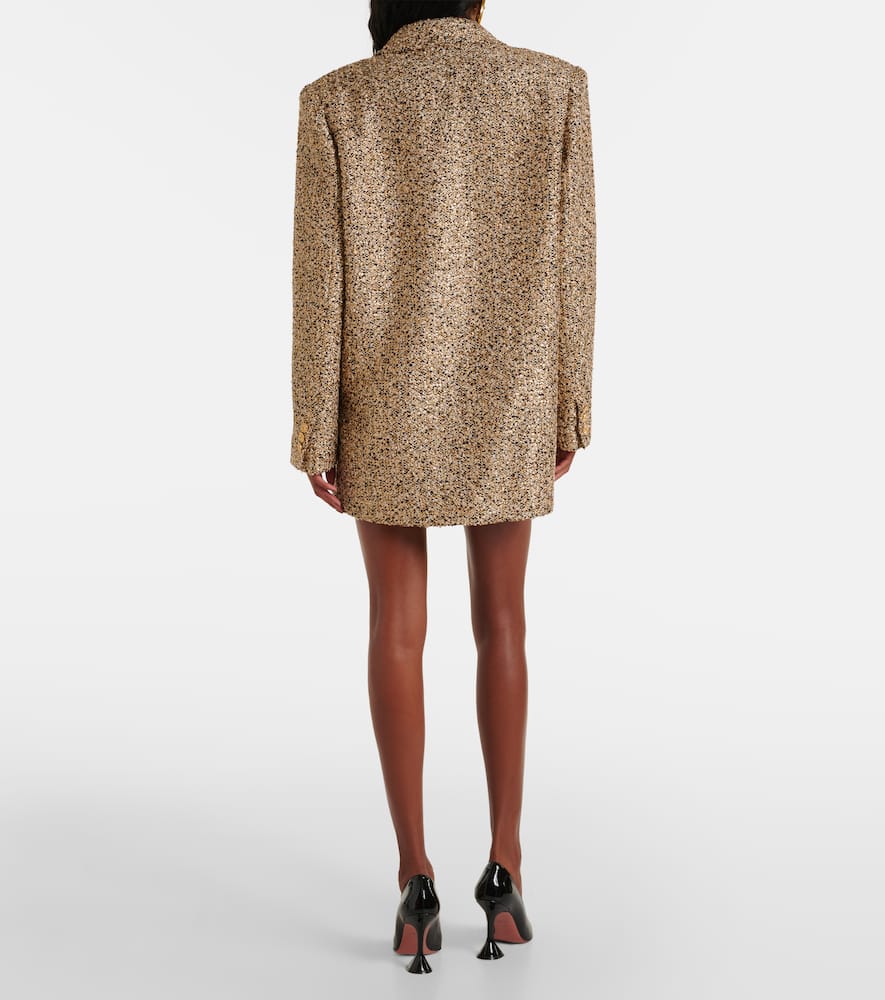 Oversized tweed lamé blazer