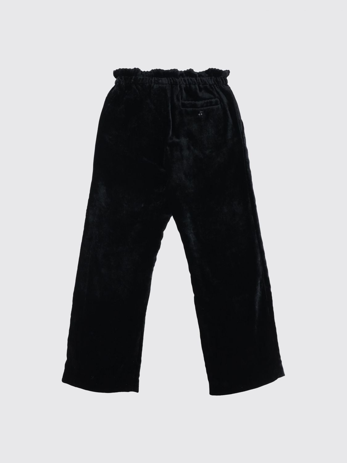 Elastic-waist velvet trousers - Black