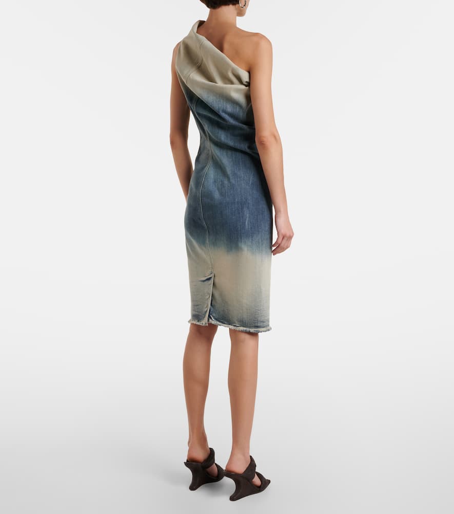 Athena one-shoulder denim midi dress