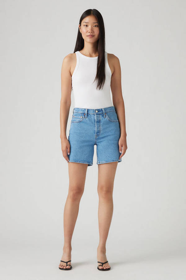 501 Original High Rise Mid Thigh Jean Shorts