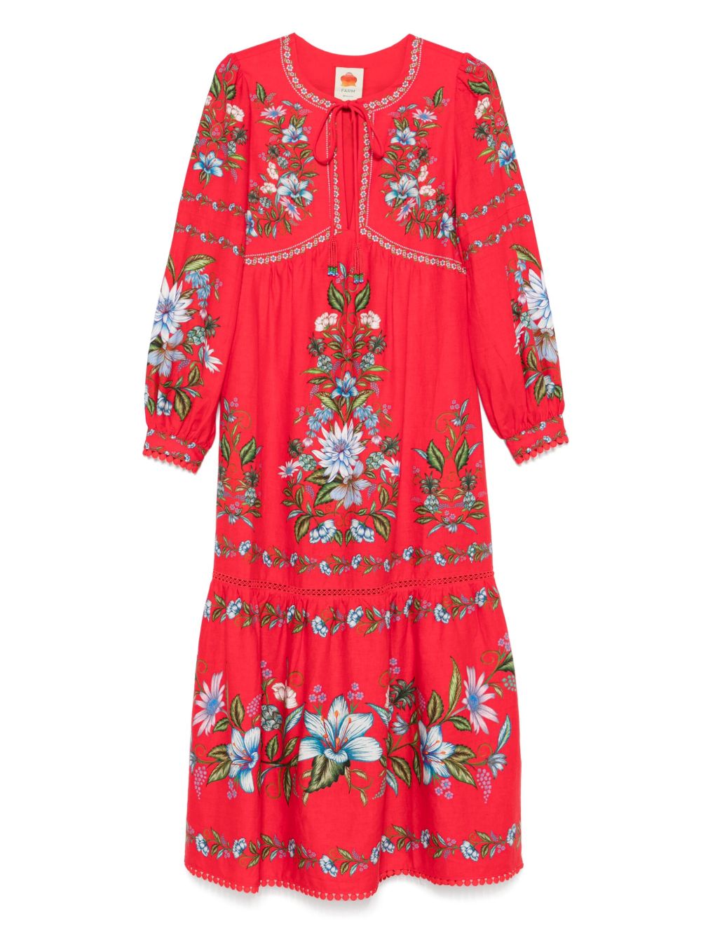 FARM Rio Sweet Bloom Bouquet-print dress - Red