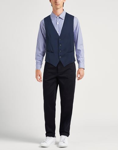 Man Tailored Vest Midnight blue Size 42 Wool