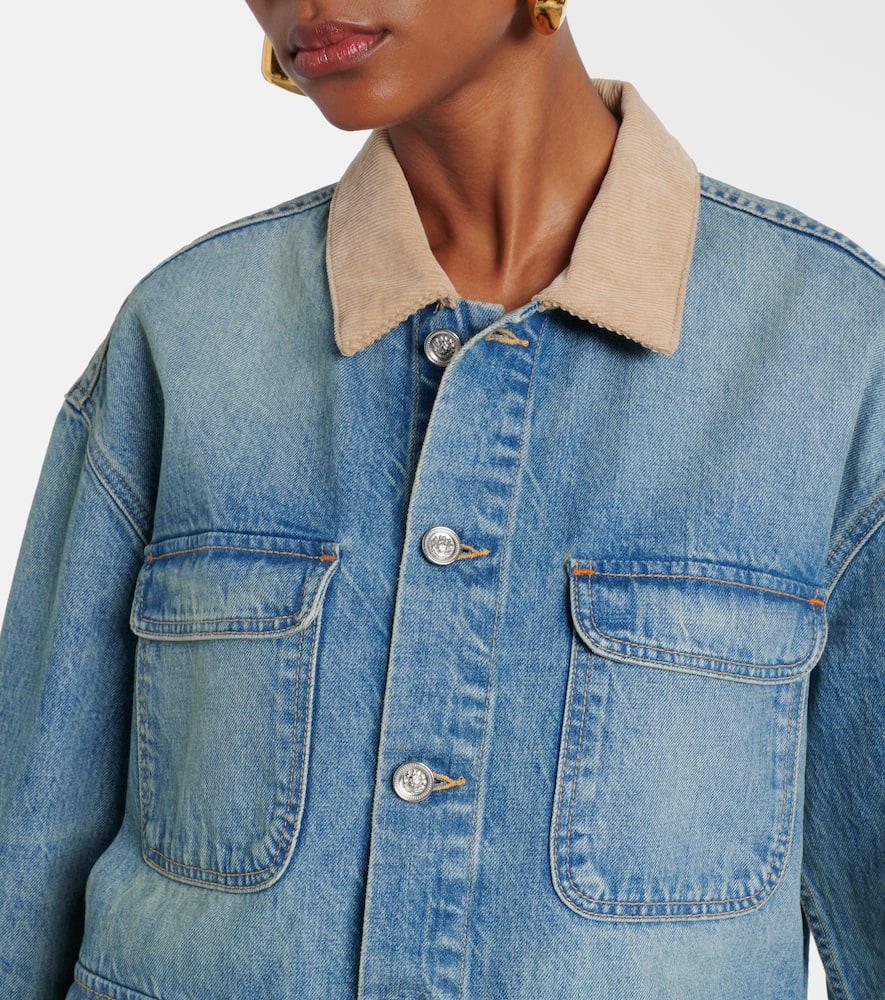 Hayden corduroy-trimmed denim jacket