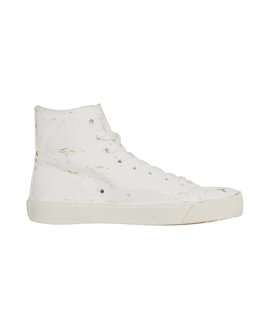 Splatter effect high-top sneakers