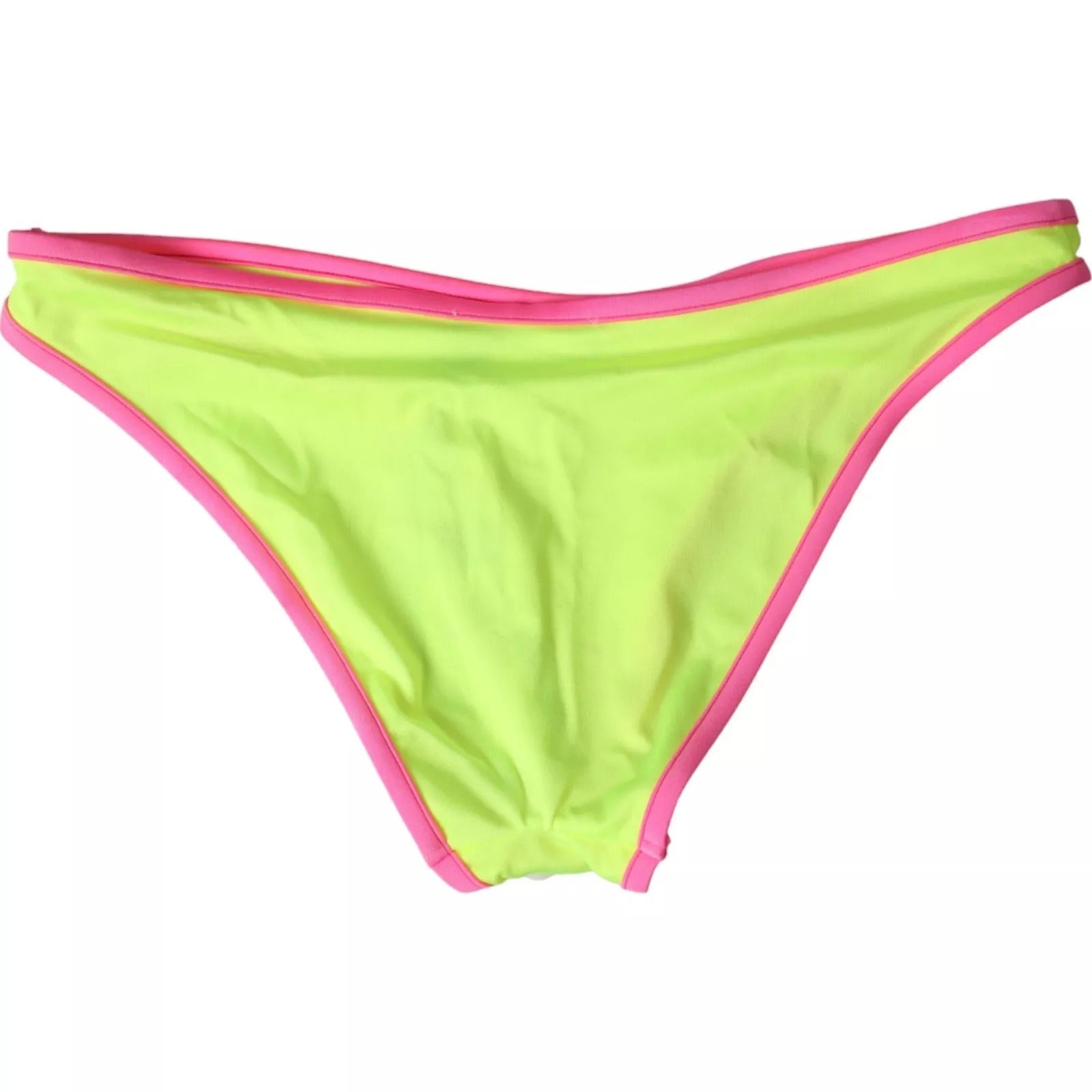 Neon Nylon Bikini Bottom — Yellow