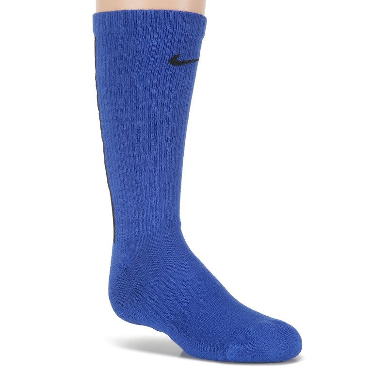 Kids' 6 Pack Medium Everyday Cushioned Crew Socks (Ur/Dlk/Gr)