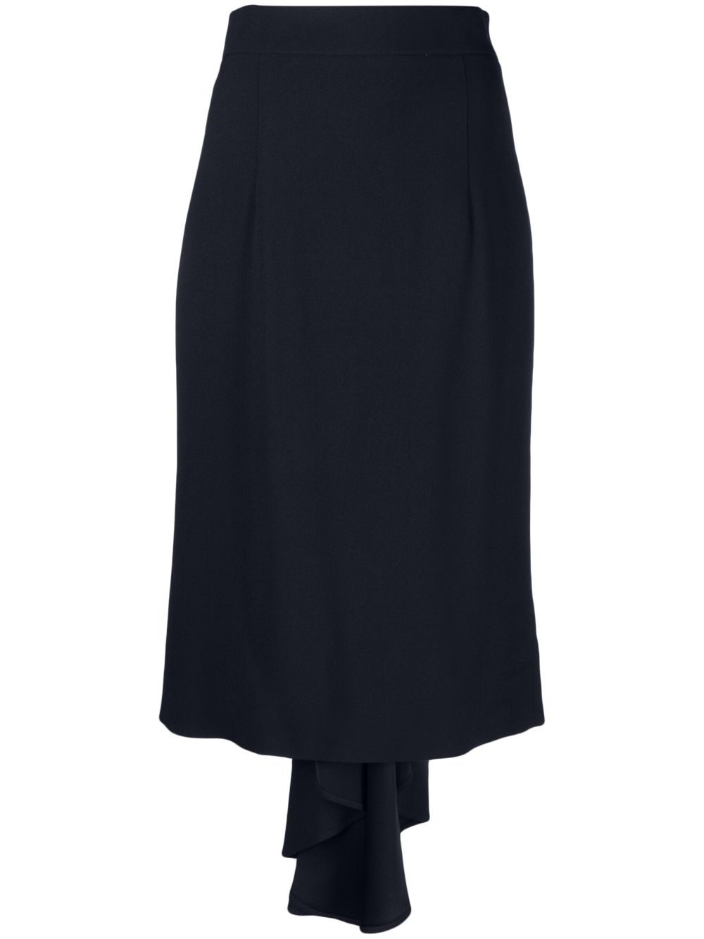 High-waisted asymmetric midi skirt - Black