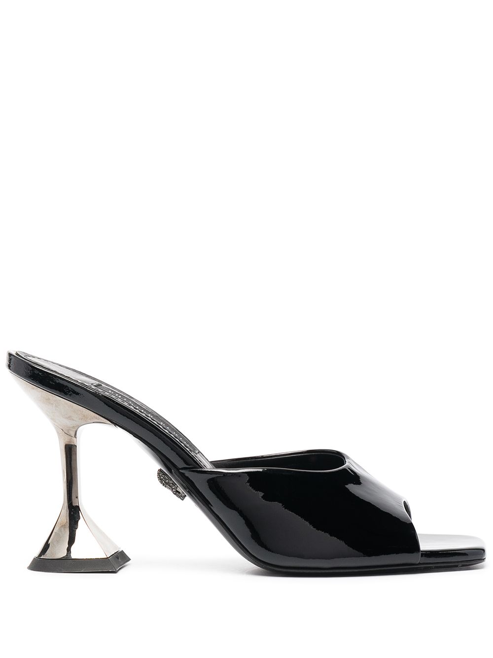 Square-toe heeled sandals - Black