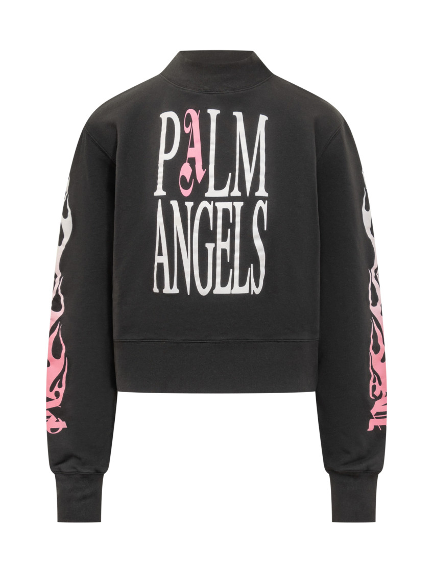 Black Graphic Mock Collar Sweater