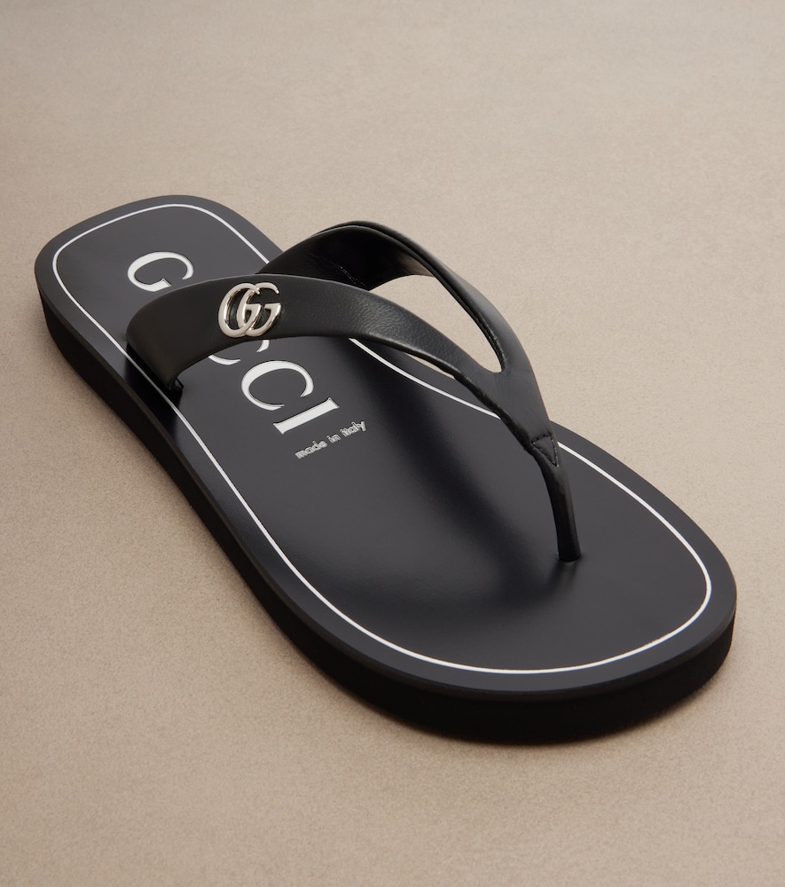 Mila Double G leather thong sandals