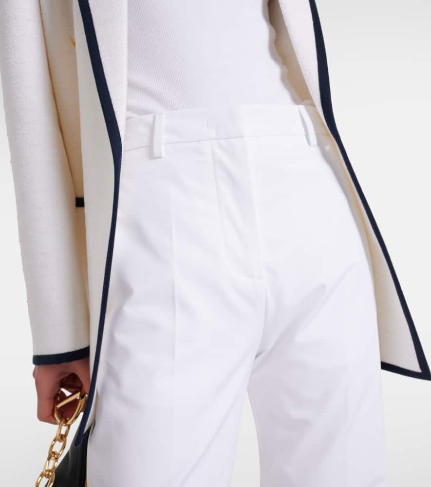 Low-rise cotton slim pants