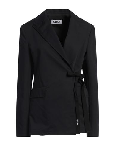 Woman Blazer Black Size 10 Cotton, Linen