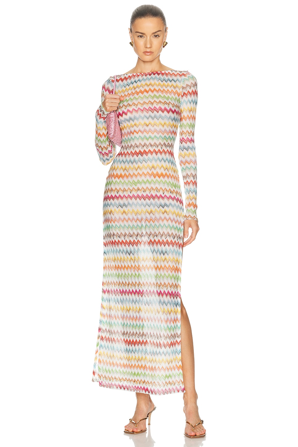 Missoni Long Cover Up Dress in White,Pink. - 42 also
