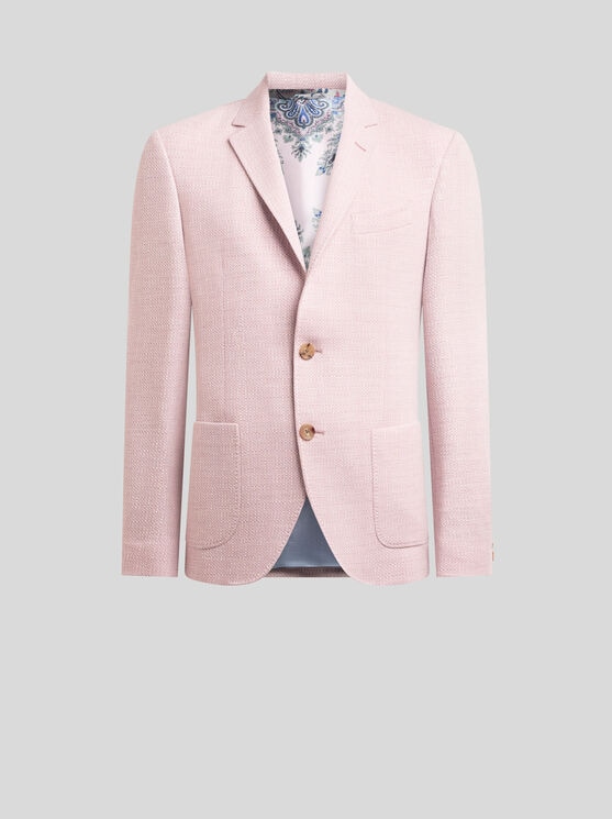 Single-breasted Jacket In Knit Wool-blend Fabric