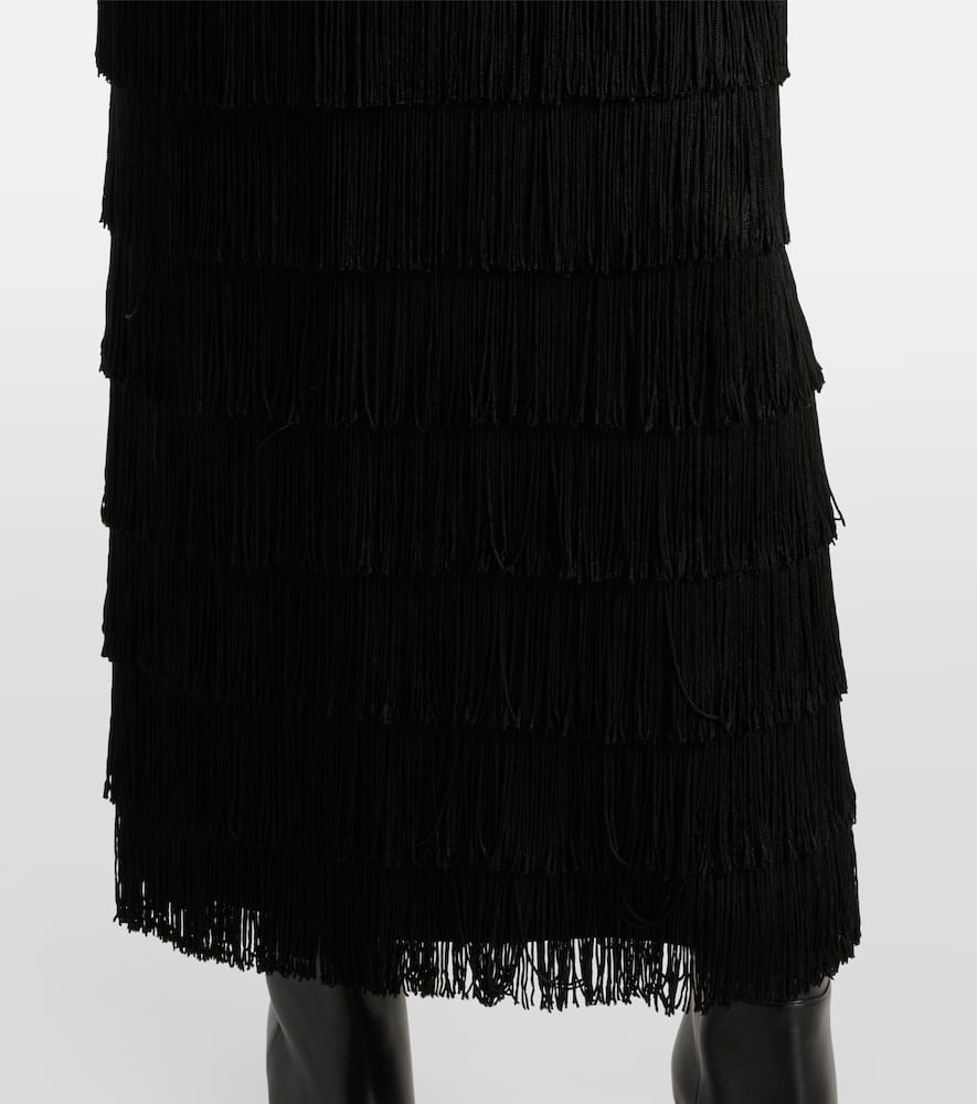 Emotional Essence fringed maxi skirt