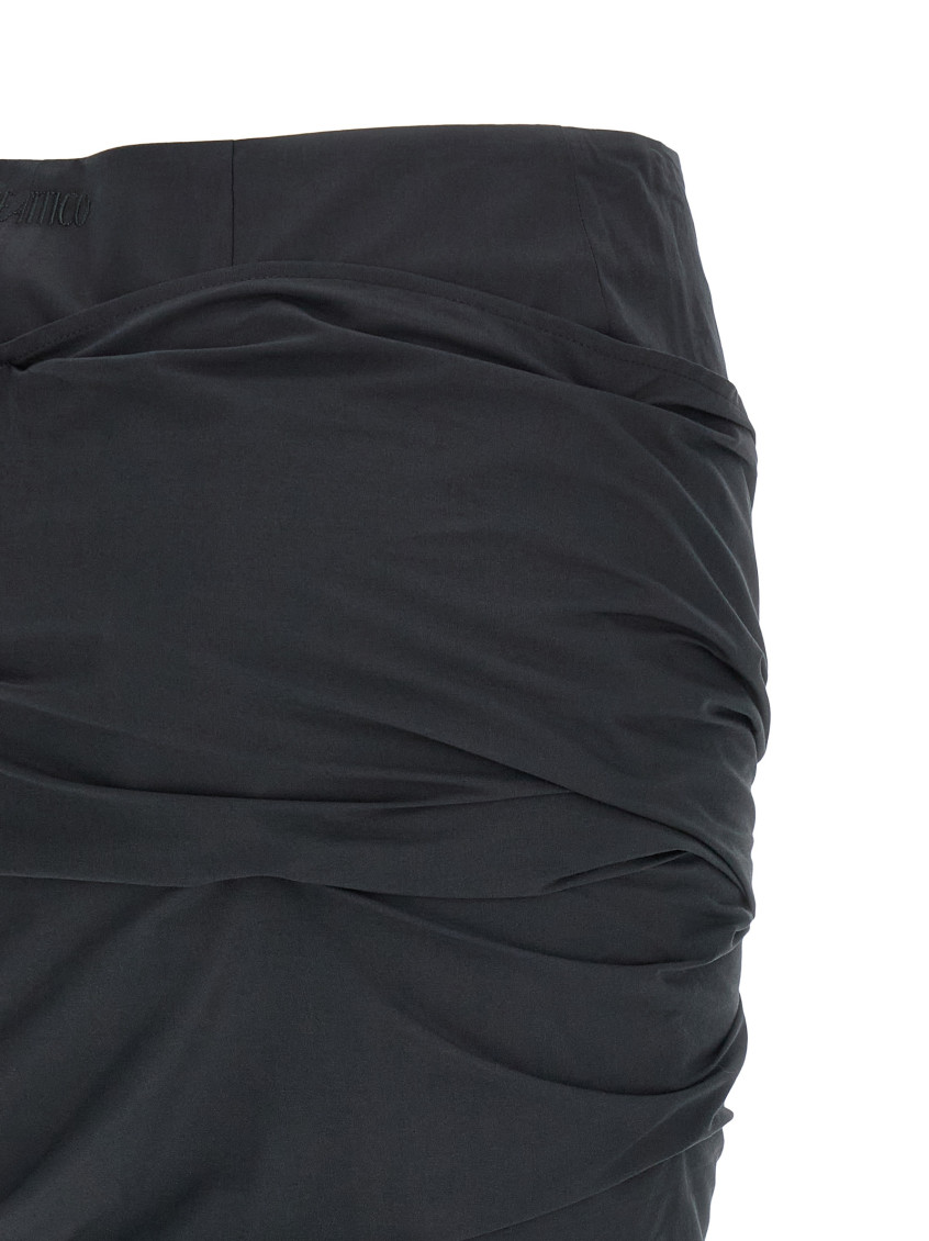 The Attico - bow skirt asymmetric hem button detai