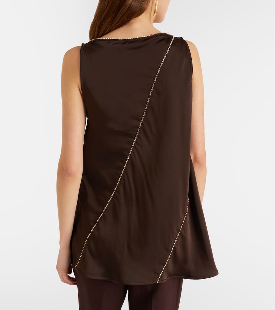 Embellished satin top