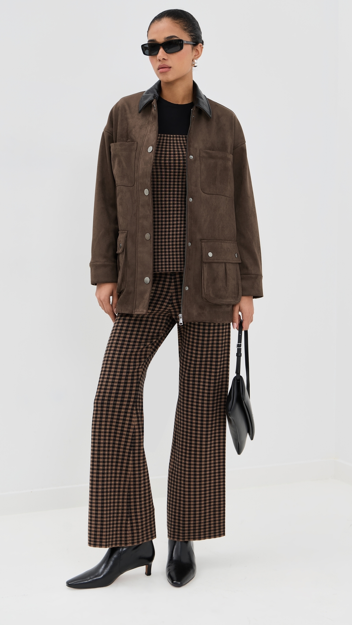 Rowan Faux Suede Utility Jacket Coffee