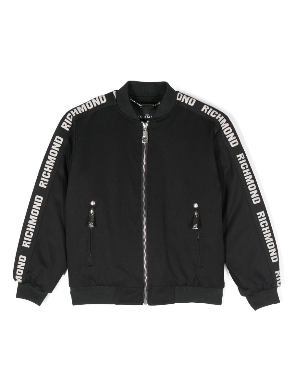 Logo-jacquard bomber jacket - Black
