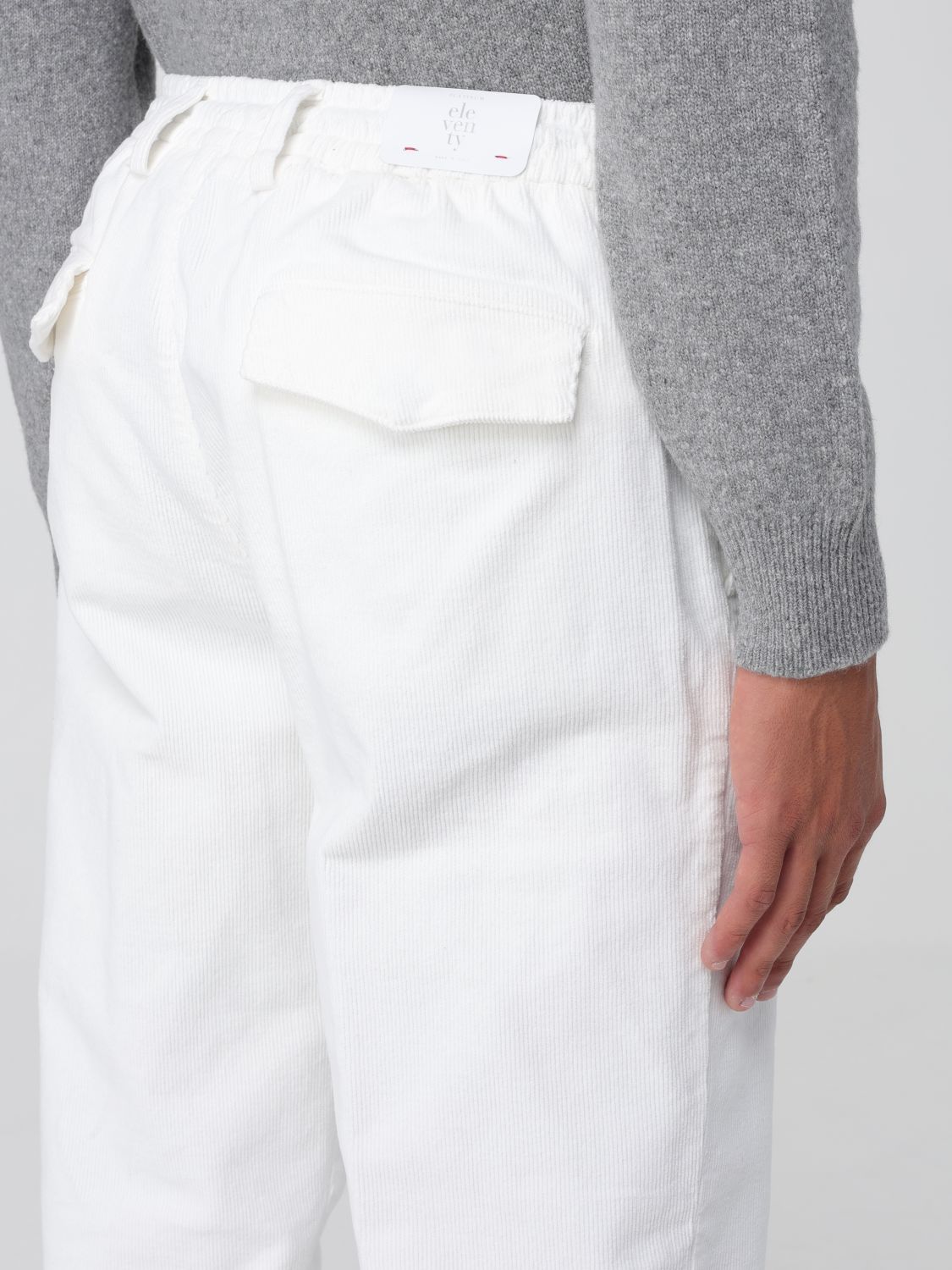 Pleated drawstring trousers - White