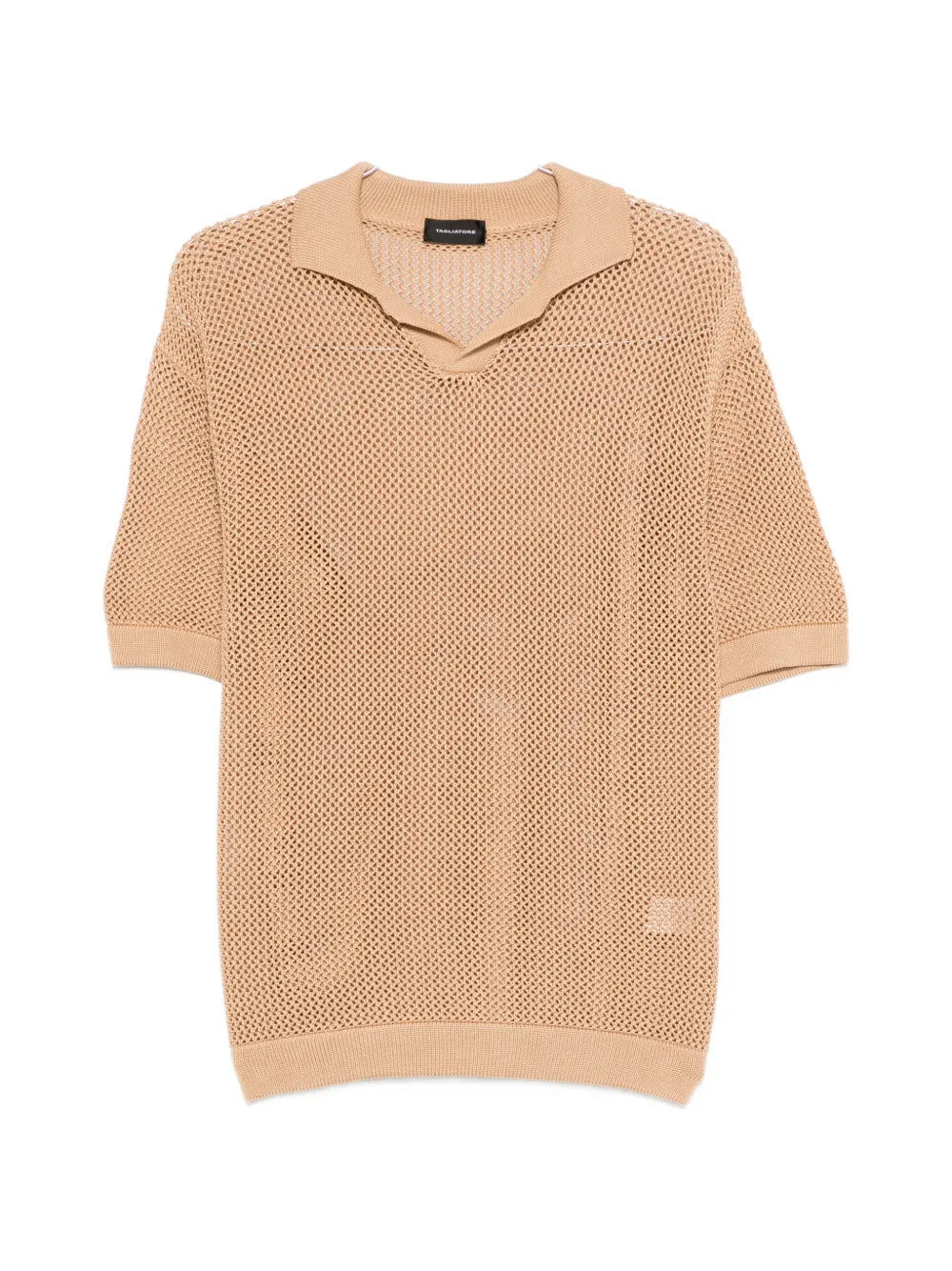 Textured Polo Shirt with Ribbed Details for Men