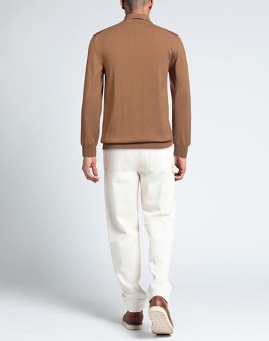 Man Sweater Camel Size 40 Merino Wool